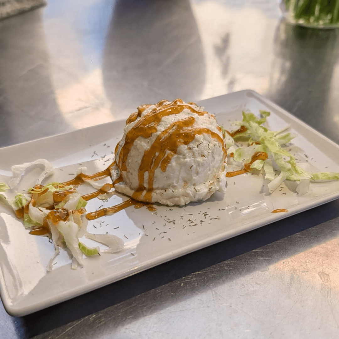 Ensaladilla de salmón hamburguesa